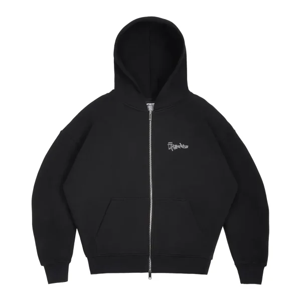Episodes Tag Zip up Hoodie Black (1)